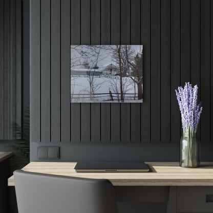 U R There Photography Oakwood Hidden White Rustic Farmhouse Acrylic Wall Print