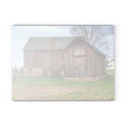 U R There Photography Millington Road Stone Grey Rustic Farmhouse Tempered-Glass Cutting Board