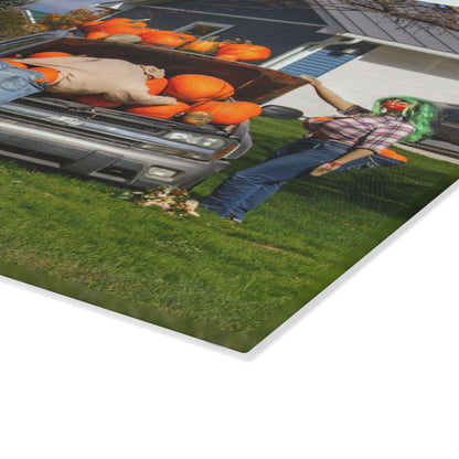 U R There Photography Lippincott Pumpkins Rustic Farmhouse Tempered-Glass Cutting Board