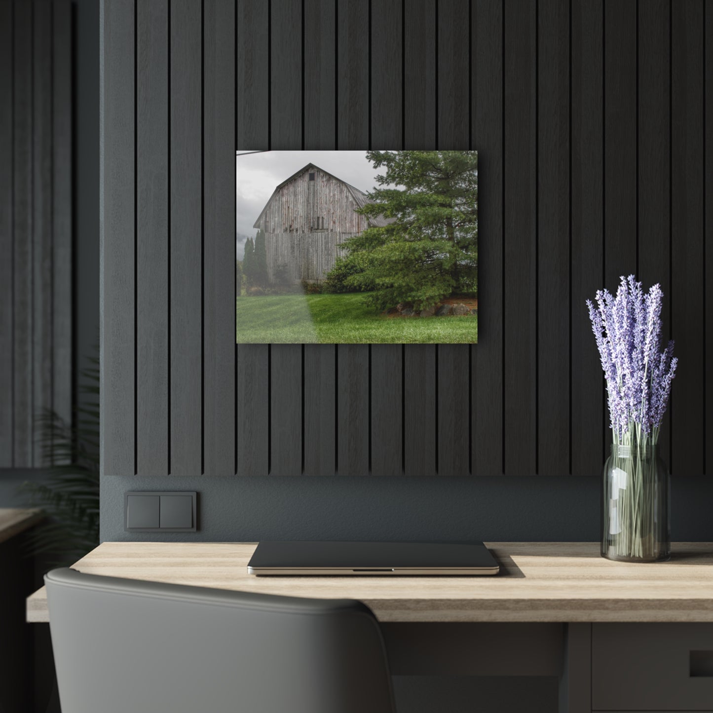 U R There Photography Dequindre Road Grey II Rustic Farmhouse Acrylic Wall Print