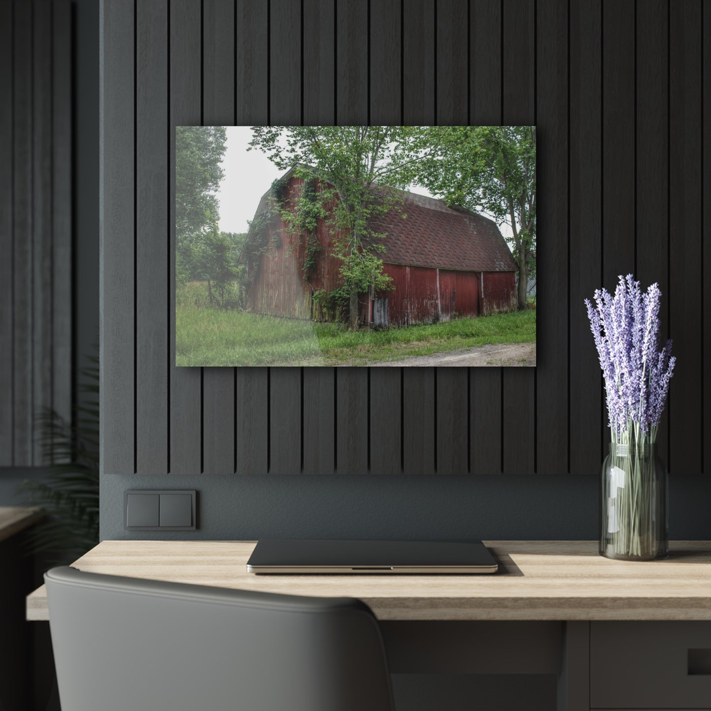 U R There Photography West Murphy Lake Red Rustic Farmhouse Acrylic Wall Print