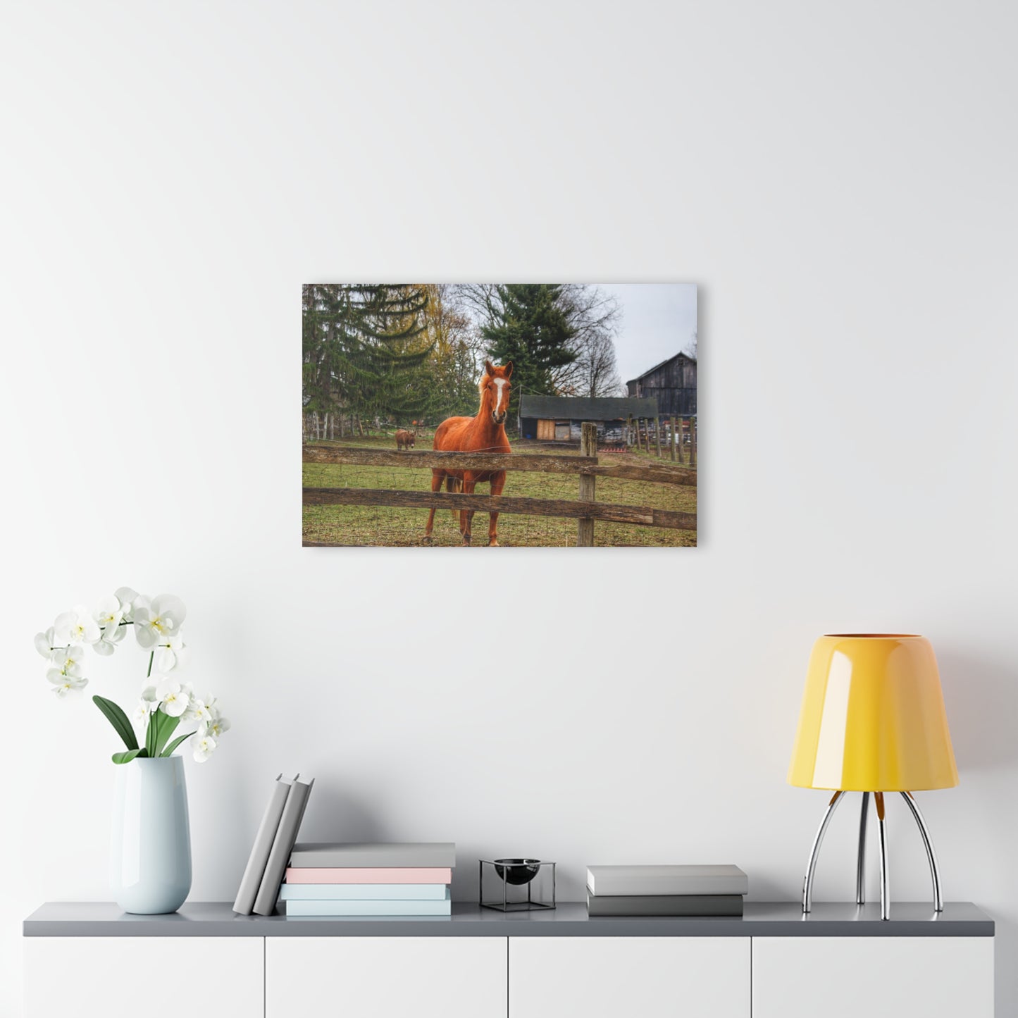 U R There Photography South Summers Road Old Grey and Caramel I Rustic Farmhouse Acrylic Wall Print