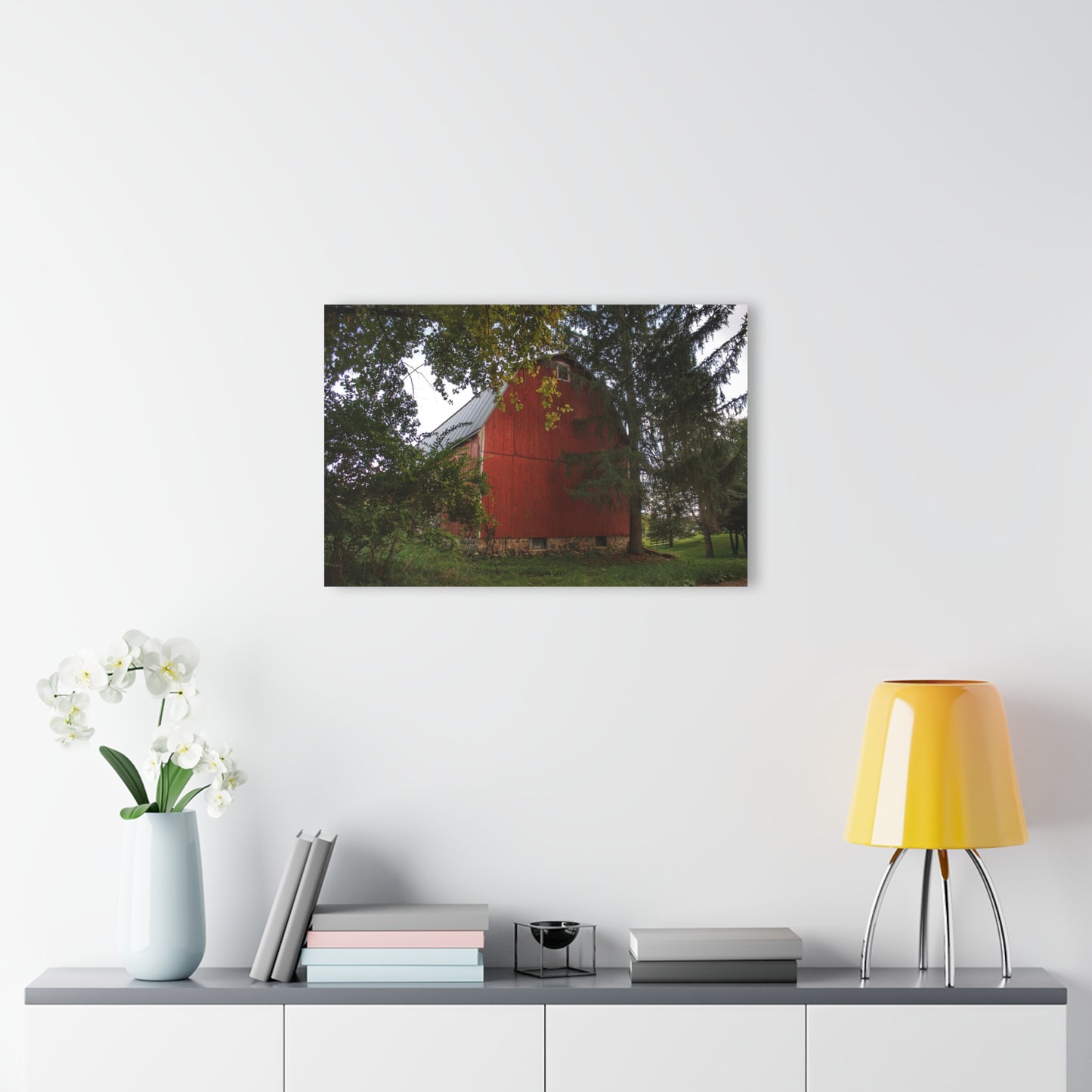 Barn Boutique Modern Farmhouse Acrylic Wall Print| Hough Road Late Summer Red I