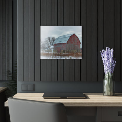 U R There Photography Lake Pleasant Stone Red and Little Grey Rustic Farmhouse Acrylic Wall Print