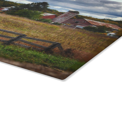 U R There Photography Baldwin Road Farm Rustic Farmhouse Tempered-Glass Cutting Board