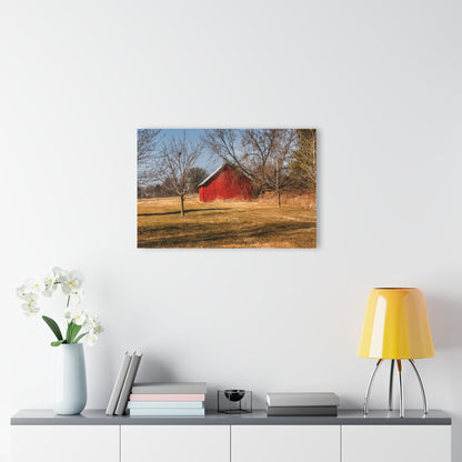 U R There Photography Romeo Plank Little Red Rustic Farmhouse Acrylic Analog Wall Clock