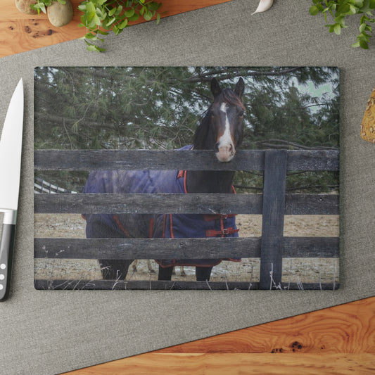 U R There Photography Hosner Road Chestnut Rustic Farmhouse Tempered-Glass Cutting Board