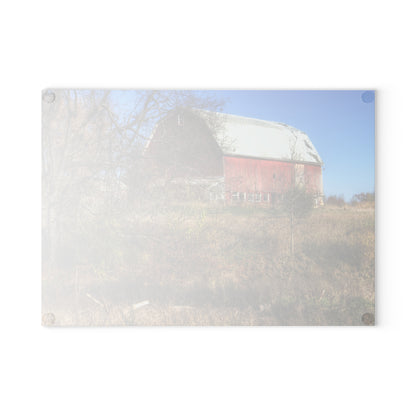 U R There Photography Hadley Red I Rustic Farmhouse Tempered-Glass Cutting Board