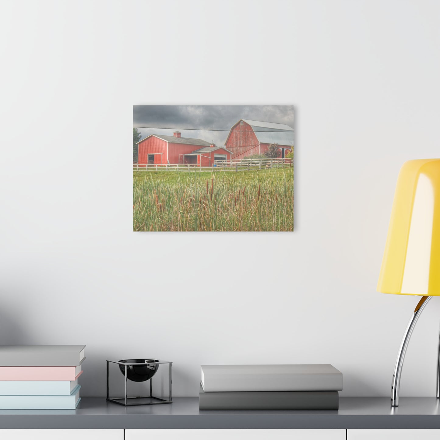 U R There Photography Greenwood Reds Rustic Farmhouse Acrylic Wall Print