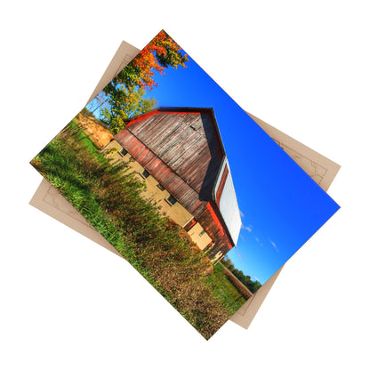 U R There Photography Byington Road Red II Rustic Farmhouse Decorative Ceramic Tile