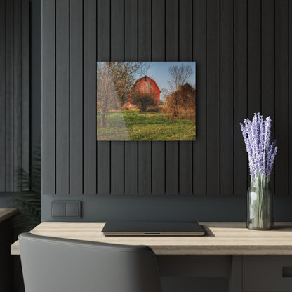 U R There Photography Columbiaville Red in November Rustic Farmhouse Acrylic Wall Print