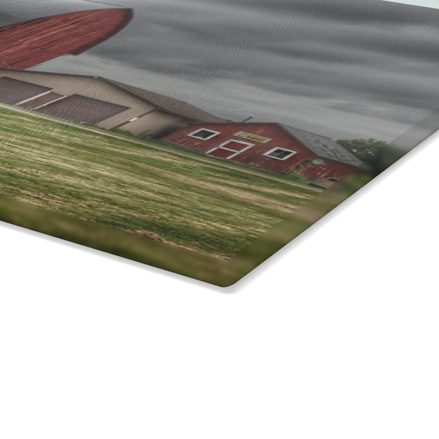 U R There Photography M-24 Country Bench Barn Rustic Farmhouse Tempered-Glass Cutting Board