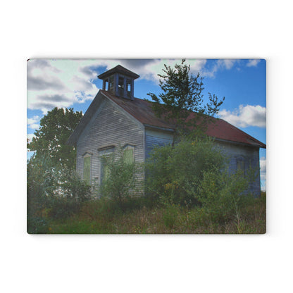 U R There Photography Mound Road Schoolhouse Rustic Farmhouse Tempered-Glass Cutting Board
