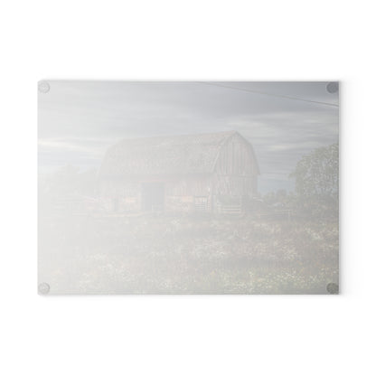 U R There Photography Old Marathon Red Rustic Farmhouse Tempered-Glass Cutting Board