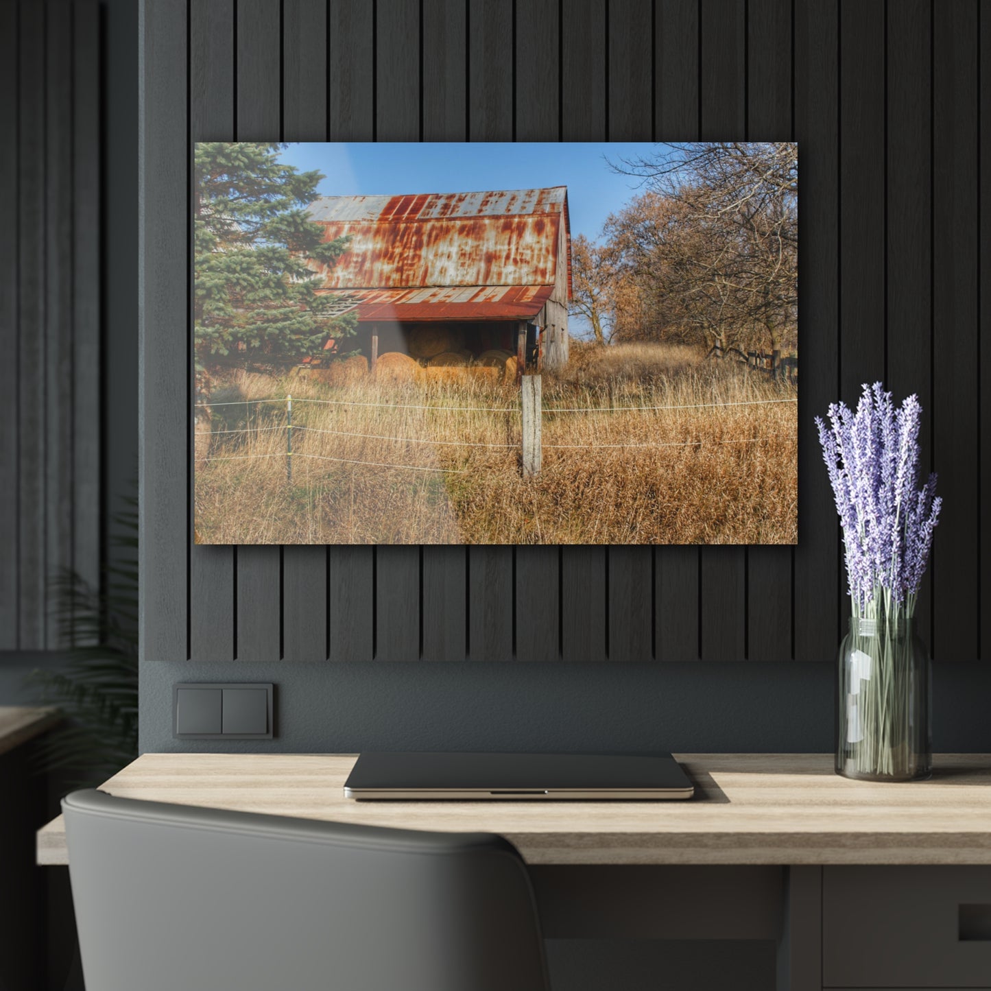 U R There Photography Dodge Road Hay Barn I Rustic Farmhouse Acrylic Wall Print