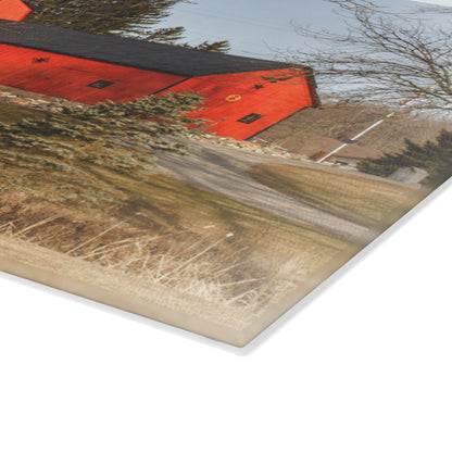U R There Photography Thomas Road Patriot Barn Rustic Farmhouse Tempered-Glass Cutting Board