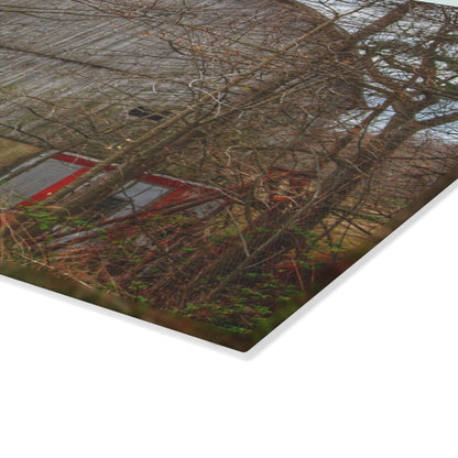 U R There Photography West Murphy Lake Road Grey Rustic Farmhouse Tempered-Glass Cutting Board