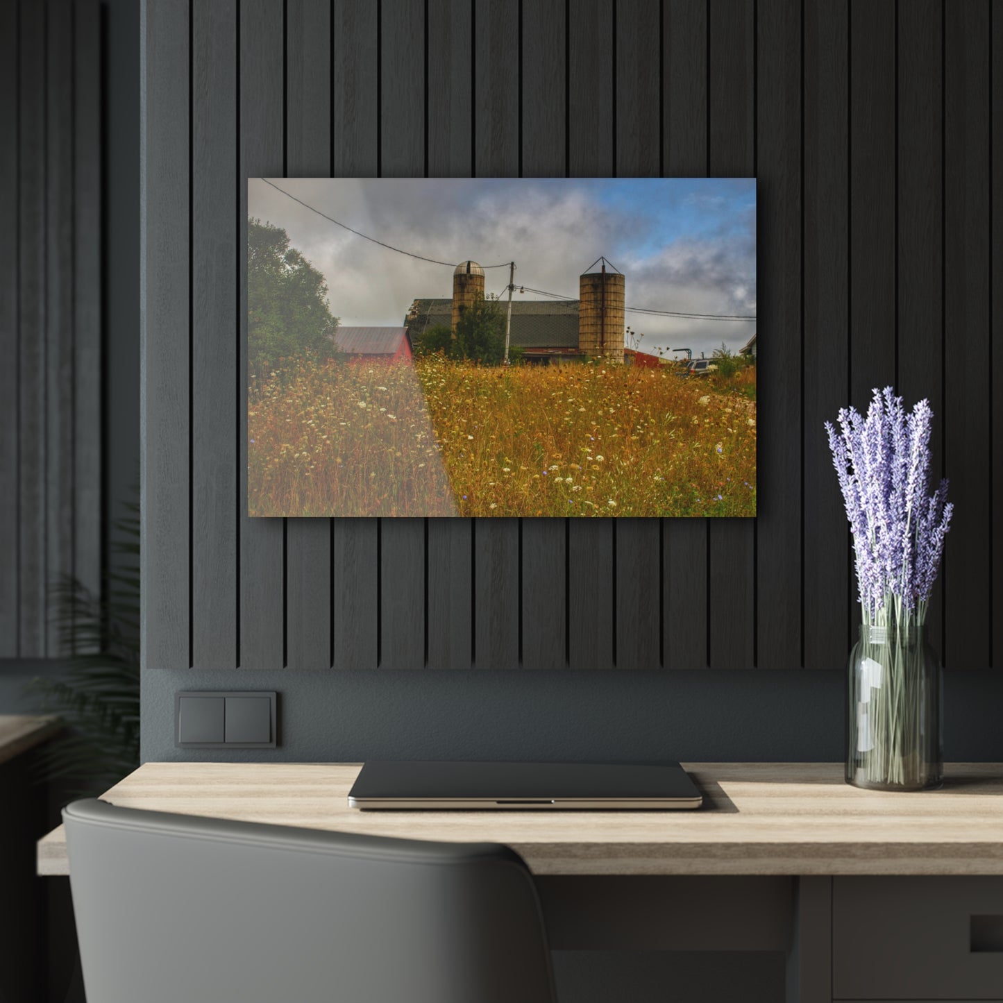 U R There Photography Brown Road Hidden Reds Rustic Farmhouse Acrylic Wall Print