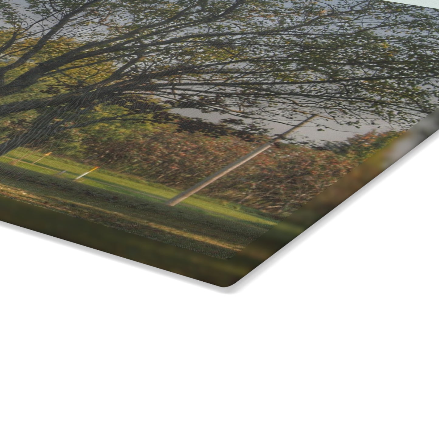 U R There Photography Belle River Red II Rustic Farmhouse Tempered-Glass Cutting Board