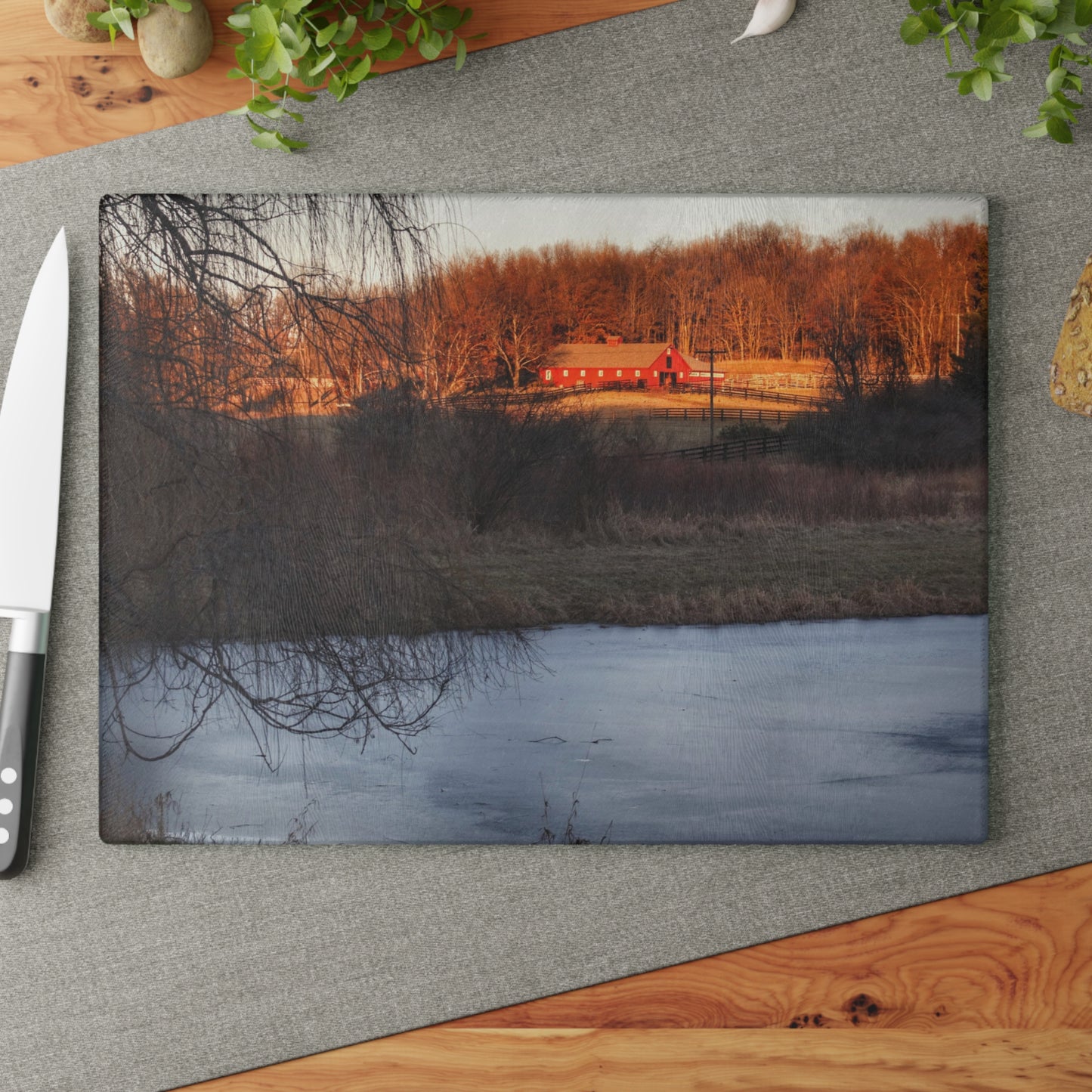 U R There Photography Hidden in Leonard Rustic Farmhouse Tempered-Glass Cutting Board