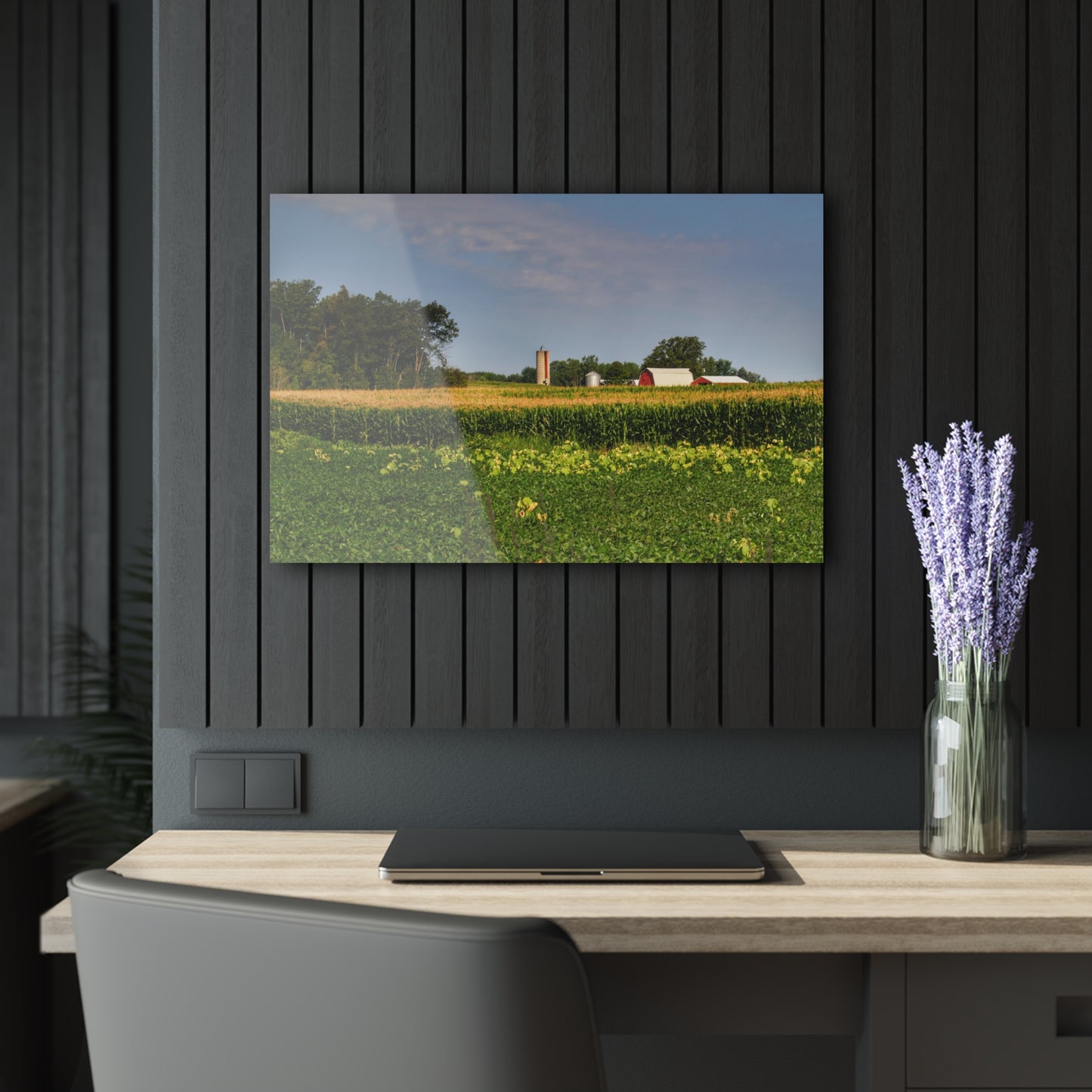 Rustic Farmhouse Wall Print Featuring Across the Field in Clifford