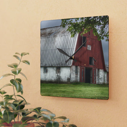 Rustic Farmhouse Wall Clock featuring Peters Red Appaloosa III