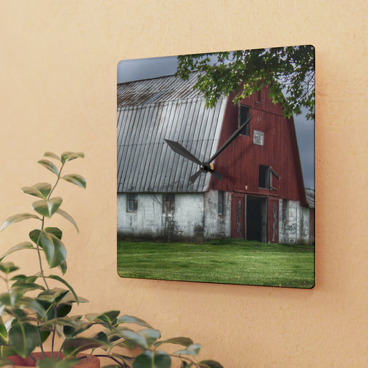 Rustic Farmhouse Wall Clock featuring Peters Red Appaloosa III