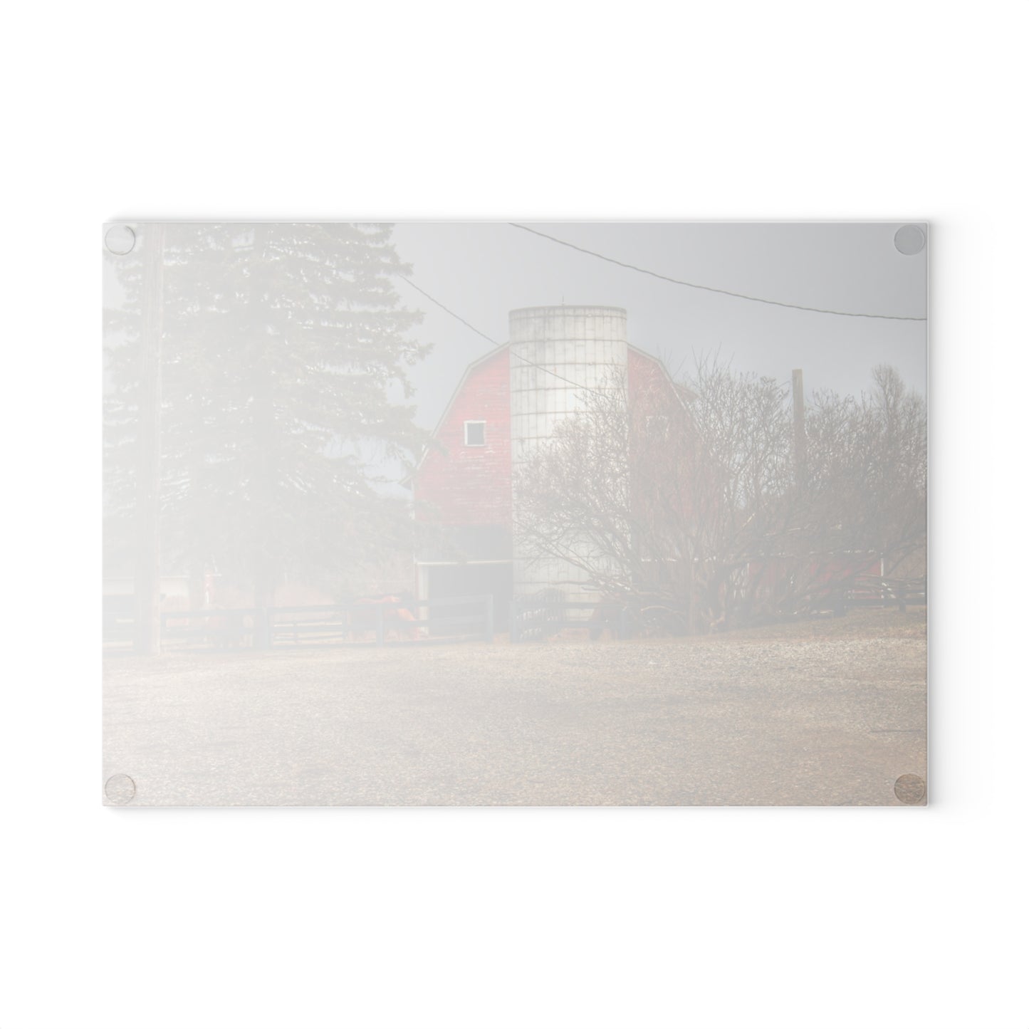 U R There Photography Blood Road Red and Horses Rustic Farmhouse Tempered-Glass Cutting Board