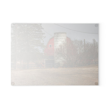 U R There Photography Blood Road Red and Horses Rustic Farmhouse Tempered-Glass Cutting Board