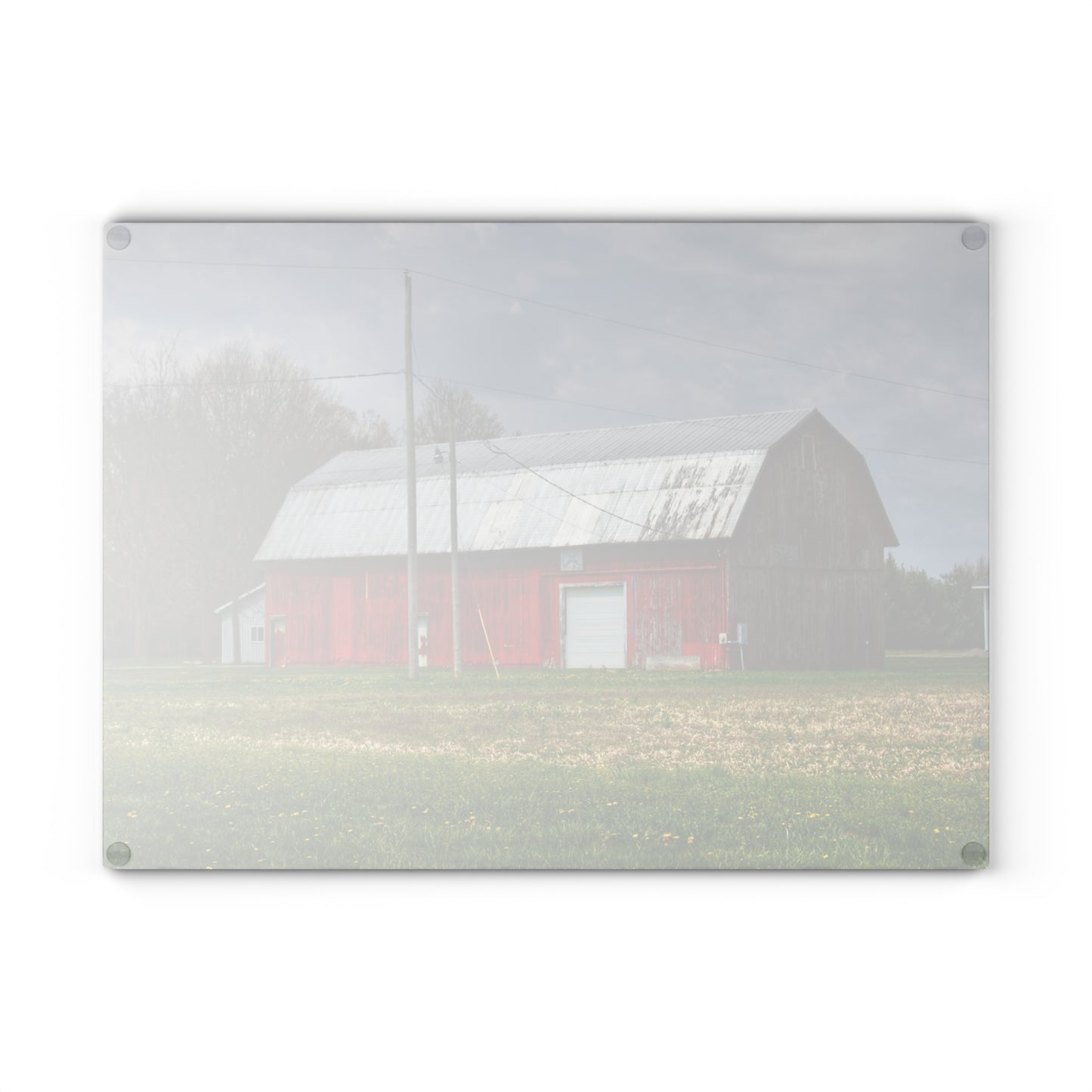 U R There Photography Coldwater Road Red I Rustic Farmhouse Tempered-Glass Cutting Board