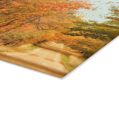 U R There Photography Fall on Murphy Lake II Rustic Farmhouse Tempered-Glass Cutting Board