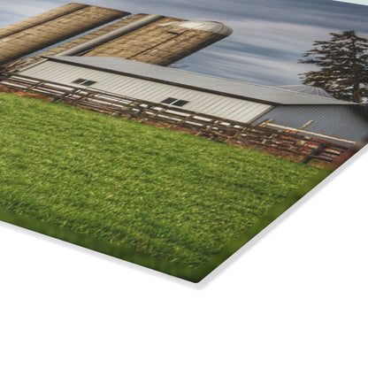 U R There Photography M-24 Farm Rustic Farmhouse Tempered-Glass Cutting Board