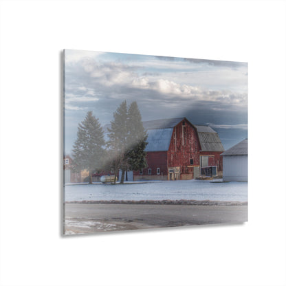 U R There Photography Glover Road Red Rustic Farmhouse Acrylic Wall Print