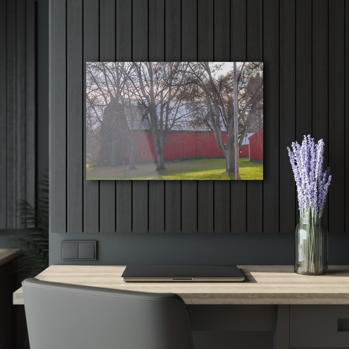 U R There Photography Vienna Road Hidden Red Rustic Farmhouse Acrylic Wall Print