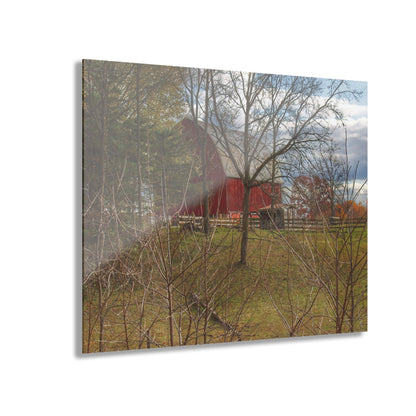 U R There Photography Laur Road Hidden Red Rustic Farmhouse Acrylic Wall Print