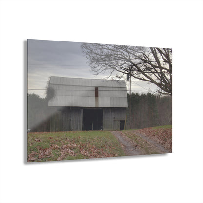 U R There Photography Grey Horse Barn Rustic Farmhouse Acrylic Wall Print