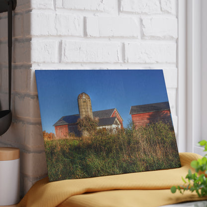 U R There Photography Clarkston Road Red II Rustic Farmhouse Tempered-Glass Cutting Board