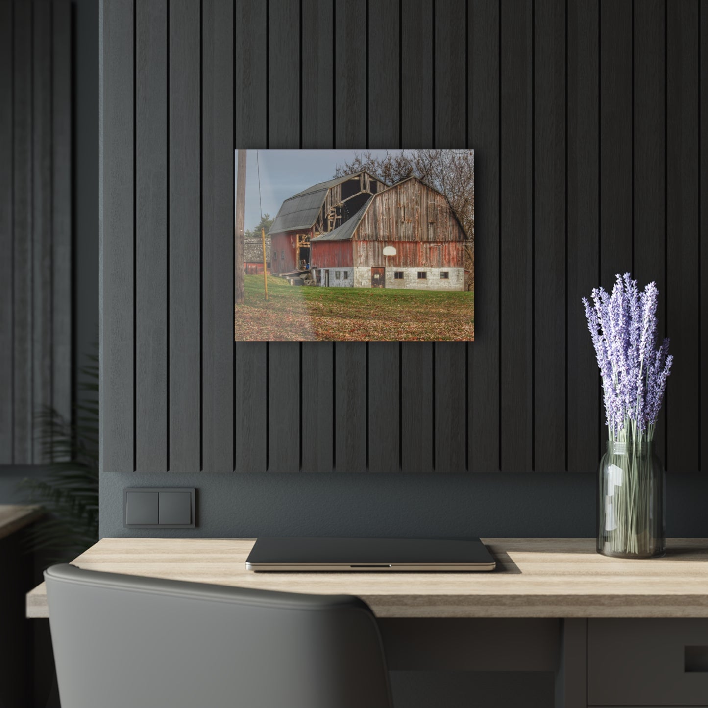U R There Photography Crawford Road Old Red Rustic Farmhouse Acrylic Wall Print