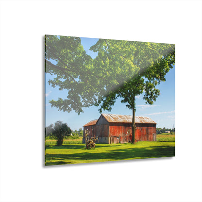 U R There Photography Hunters Creek Little Red Cow Barn Rustic Farmhouse Acrylic Wall Print