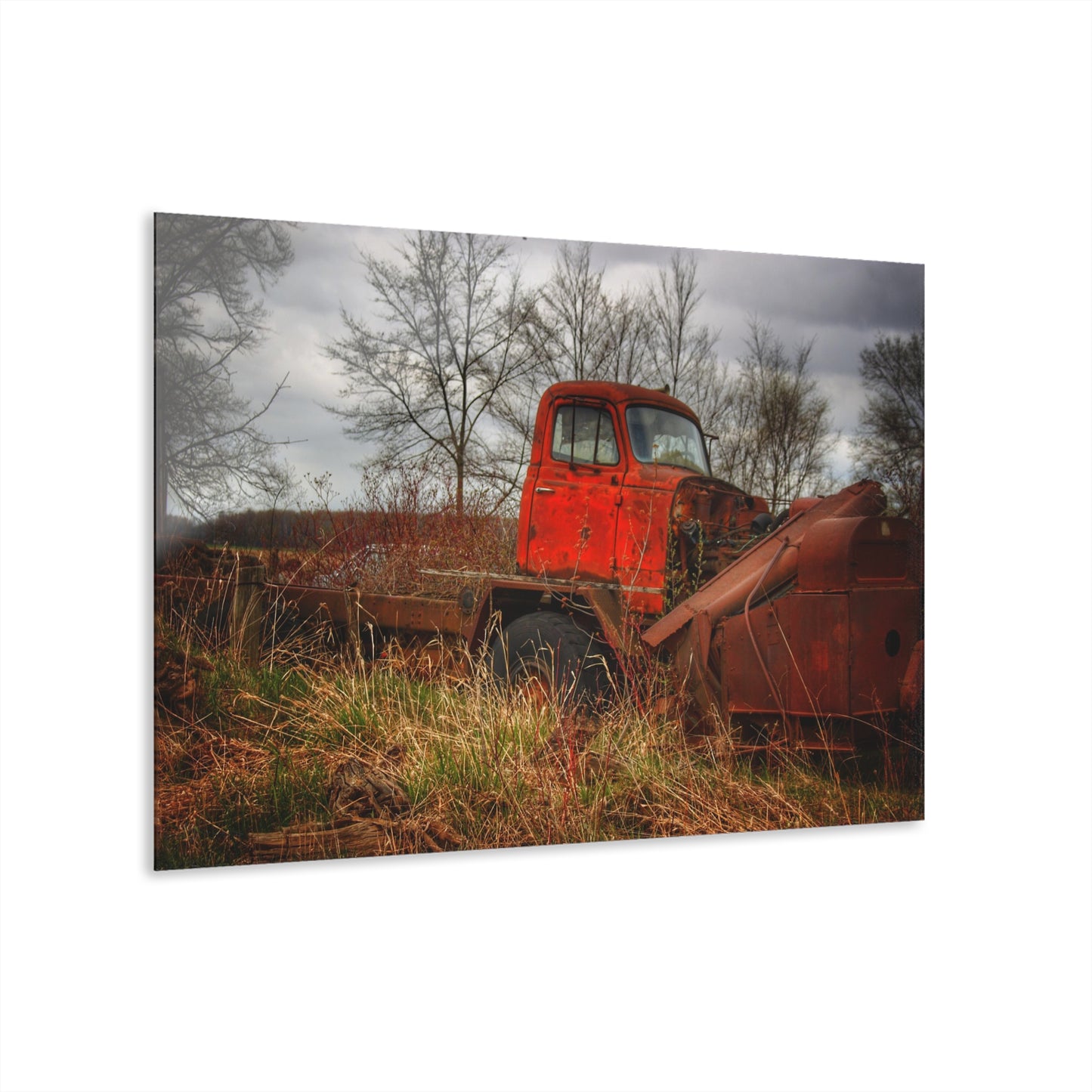 U R There Photography North Gates Road Rusted Red Rustic Farmhouse Acrylic Wall Print