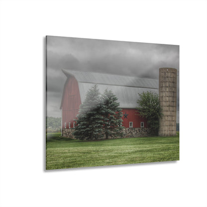 U R There Photography Clifford Road Red and Silo I Rustic Farmhouse Acrylic Wall Print