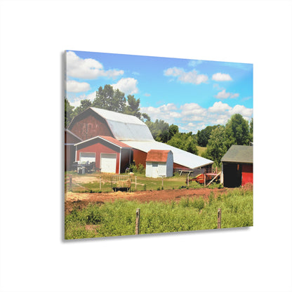 U R There Photography McKeen Lake Road Reds II Rustic Farmhouse Acrylic Wall Print