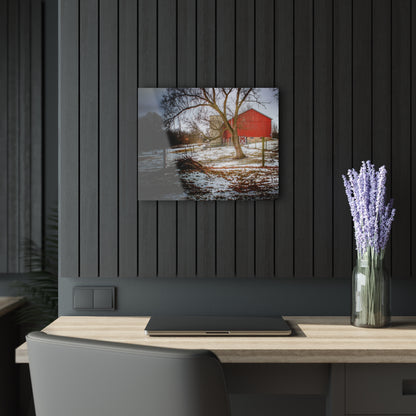 U R There Photography LeValley Road Red and Silo Rustic Farmhouse Acrylic Wall Print