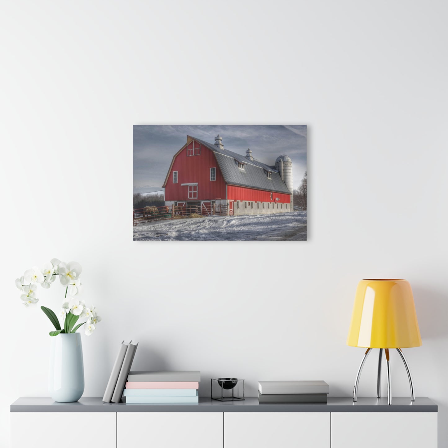 U R There Photography Casey Road Red Rustic Farmhouse Acrylic Wall Print
