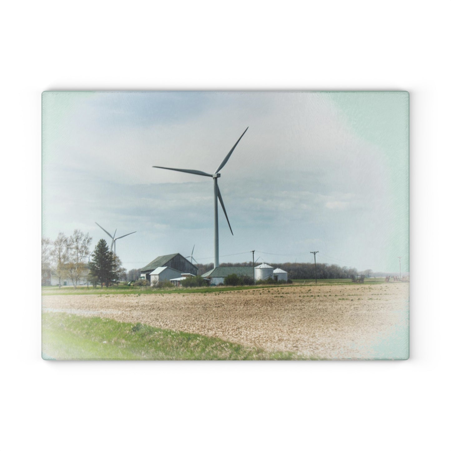 U R There Photography Dickerson Grey Rustic Farmhouse Tempered-Glass Cutting Board