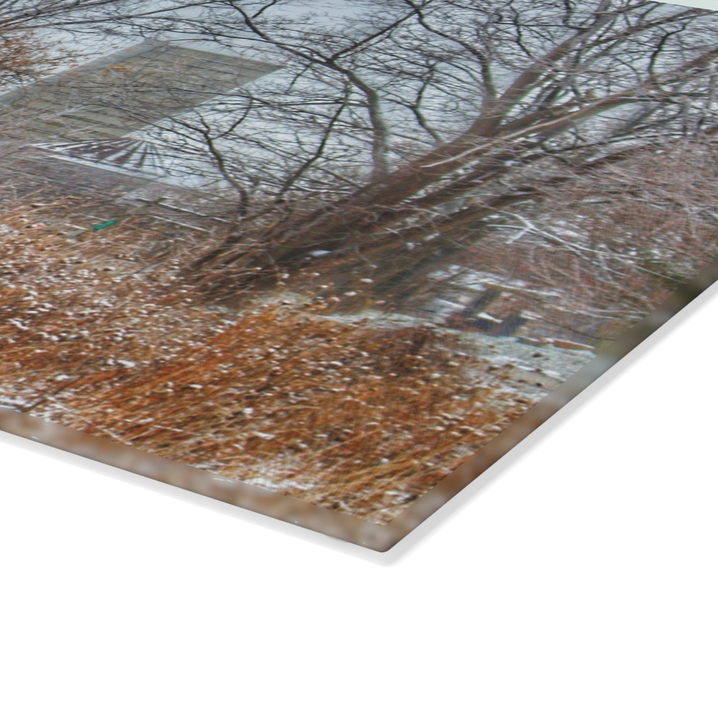 U R There Photography Wale Road Hidden Grey Rustic Farmhouse Tempered-Glass Cutting Board