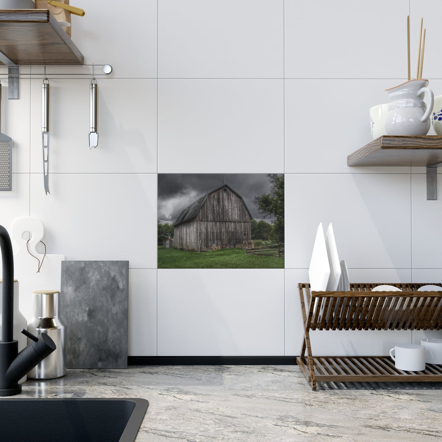 Attica Grey Rustic Farmhouse Decorative Ceramic Tile