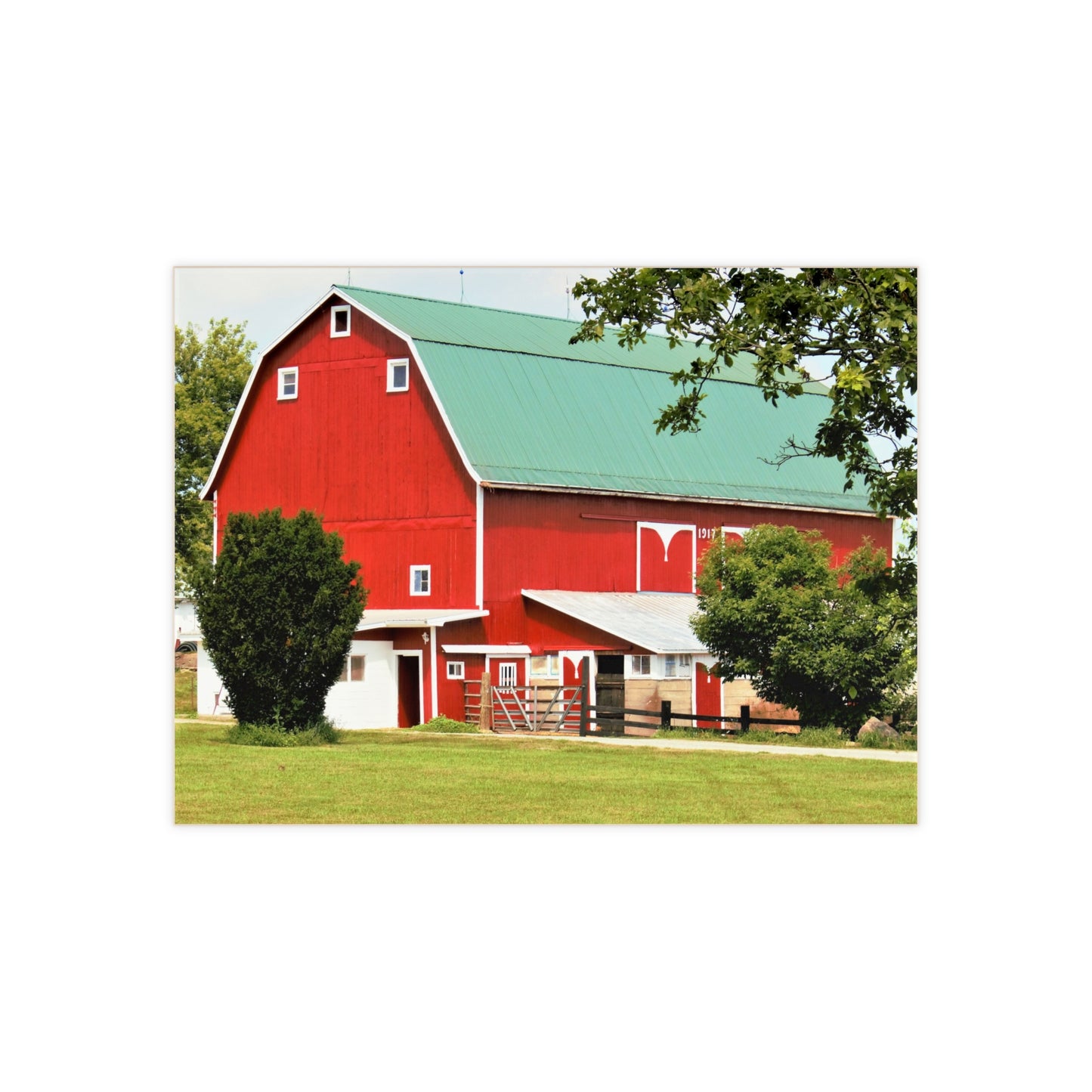 U R There Photography Stewart Road Red II Rustic Farmhouse Decorative Ceramic Tile