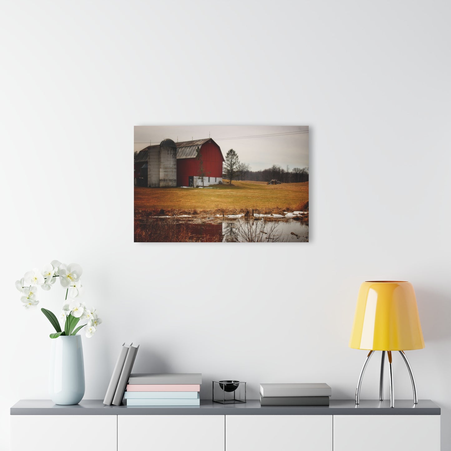U R There Photography Havens Road Red Rustic Farmhouse Acrylic Wall Print