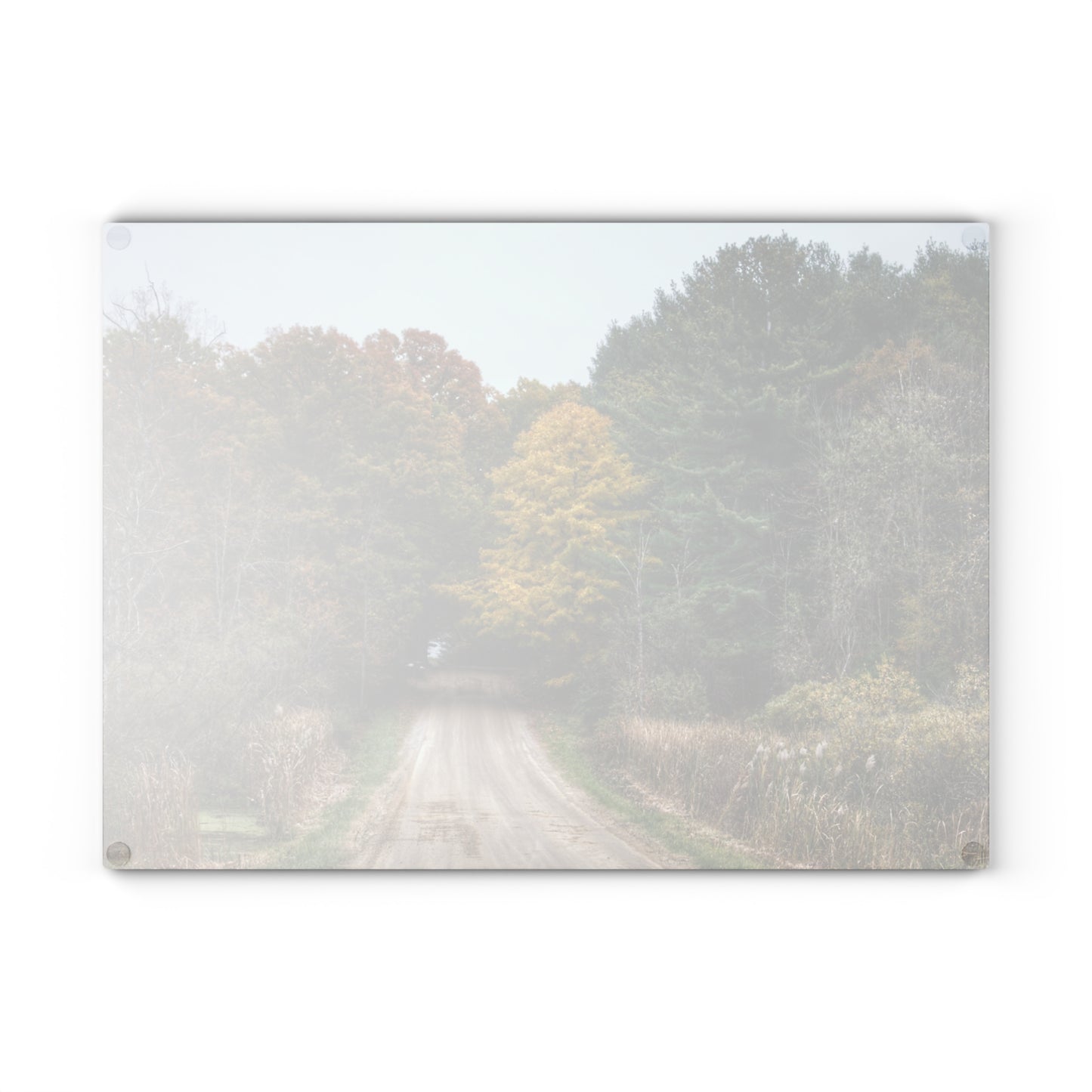 U R There Photography Country Roads in Dryden I Rustic Farmhouse Tempered-Glass Cutting Board
